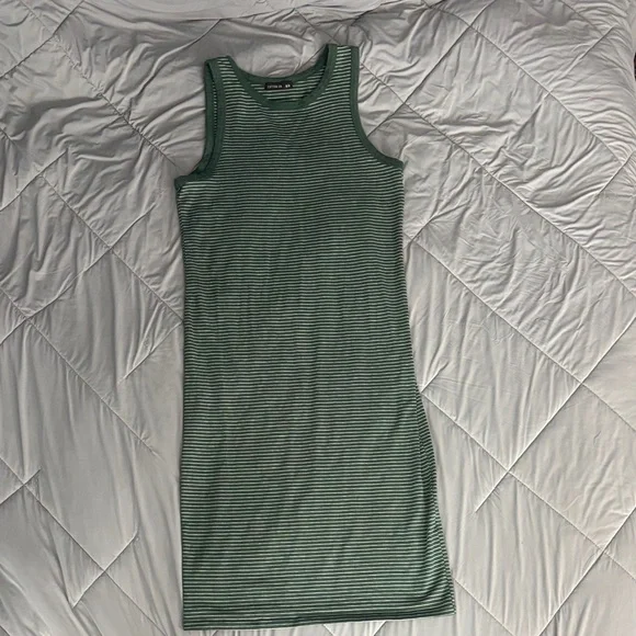 Cotton On Forest Green & White Striped Tank Dress - Picture 1 of 6